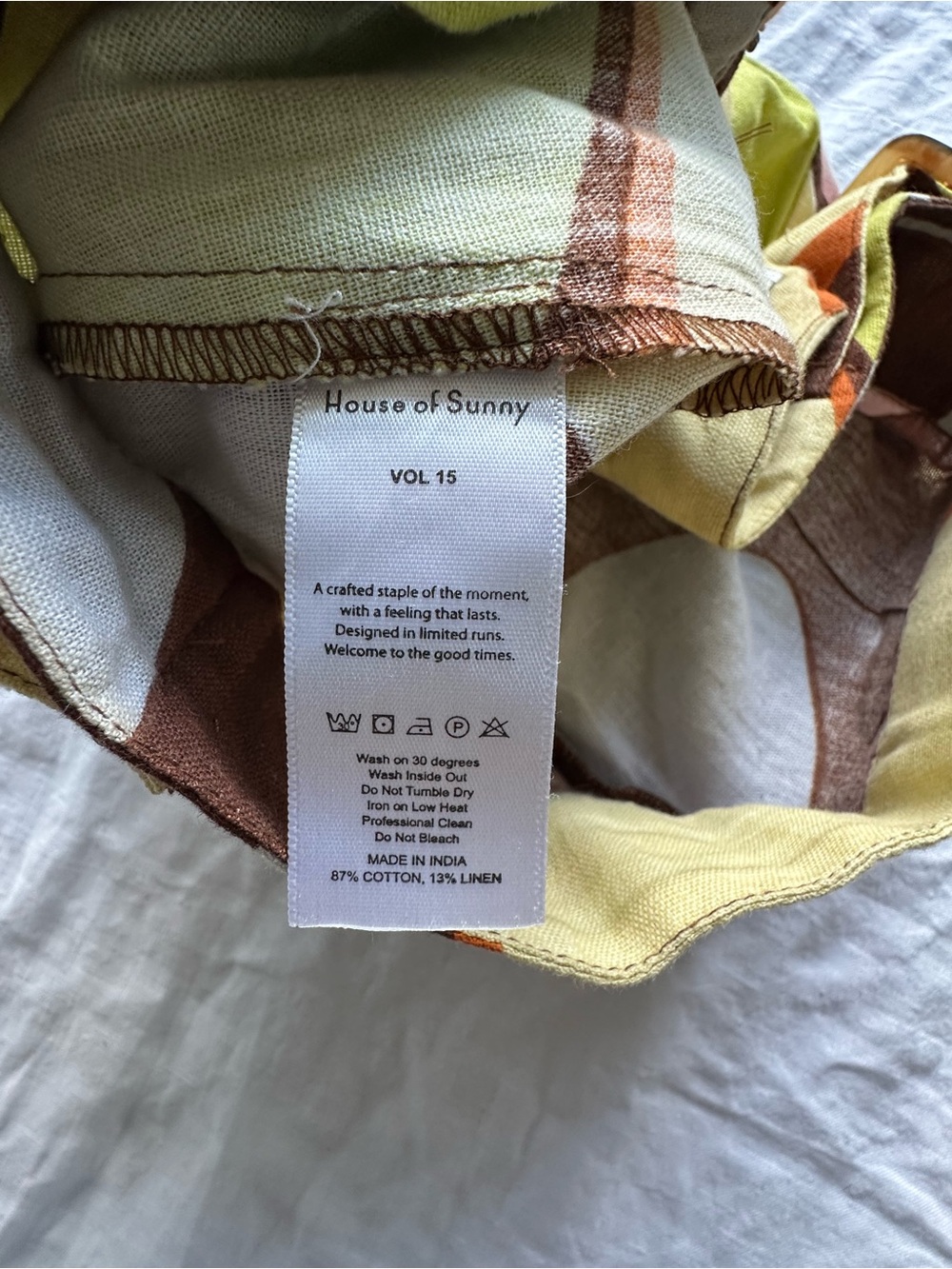 House of Sunny Pink, Brown & Yellow Abstract Wave Shorts - Picture 4 of 4
